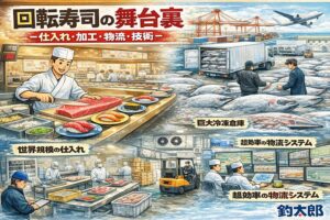 回転寿司は、安さとスピードの裏にプロの工夫が詰まった世界。 見た目の演出、AI制御、原価設計…そのすべてが「美味しさと満足感」を最大化するための戦略。釣太郎