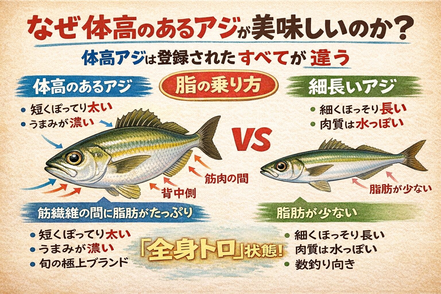 体高のあるアジは ・環境・生き方・筋肉構造。すべてが噛み合った完成形です。釣太郎