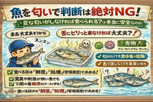 「大丈夫そう」は一番危ない。魚は・見た目 ・匂い・舌、これらだけで安全判断できる食品ではありません。釣太郎