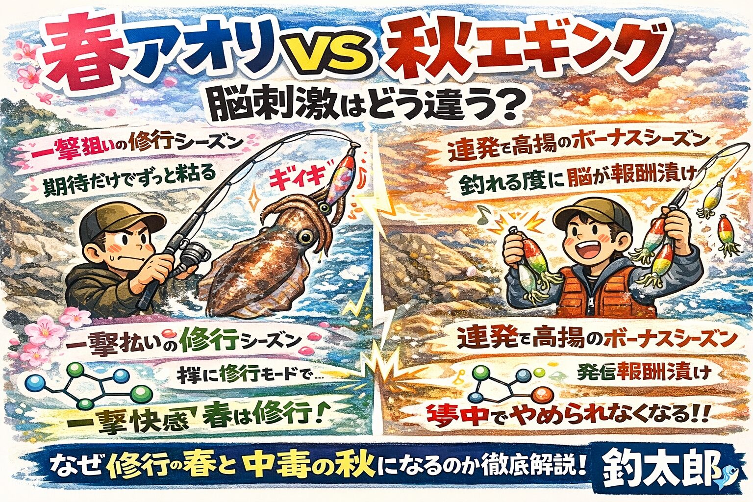 アオリイカ釣り、秋は、釣りを好きにさせてくれる季節。 春は、釣りを“人生”に変える季節。南紀の海は、両方くれる。釣太郎