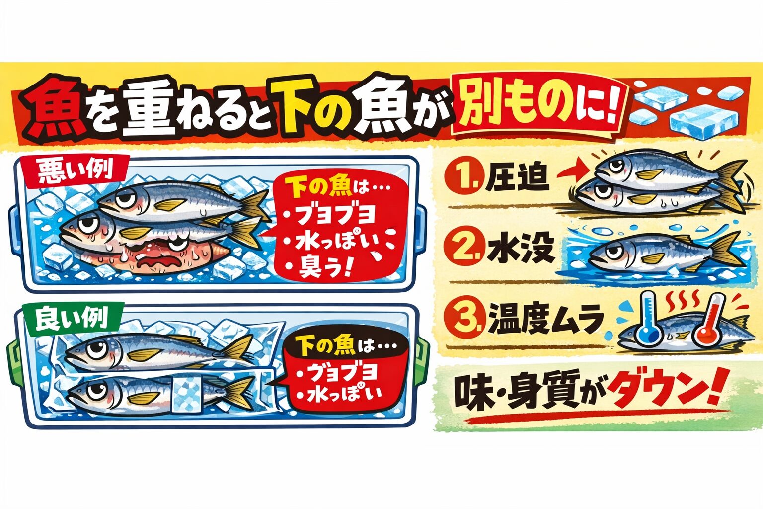 クーラーBOX内で魚を重ねると、下の魚は「別もの」になる理由。釣太郎