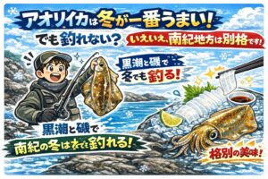 冬はアオリイカの旬。 そして南紀は、その旬を「釣り」で味わえる数少ない地域です。釣太郎