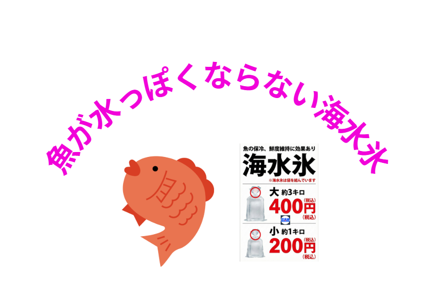 魚の味を守るなら海水氷一択。魚が水っぽくなる原因を根本から解決。冷却スピードが速く、身が崩れない。釣太郎の海水氷は安くて量も十分。