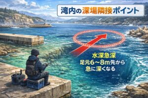 冬の南紀アオリは潮回りより場所が重要・大潮は潮が緩む地形を狙う・小潮回りはむしろチャンス・湾内＋深場隣接が最も確率が高い。釣太郎