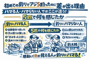 初めての釣りでハマるかどうかは、釣果ではなく体験の質で決まる。 ドーパミン・達成感・理解・共感がそろった人だけが、釣りの世界に入っていく。釣太郎