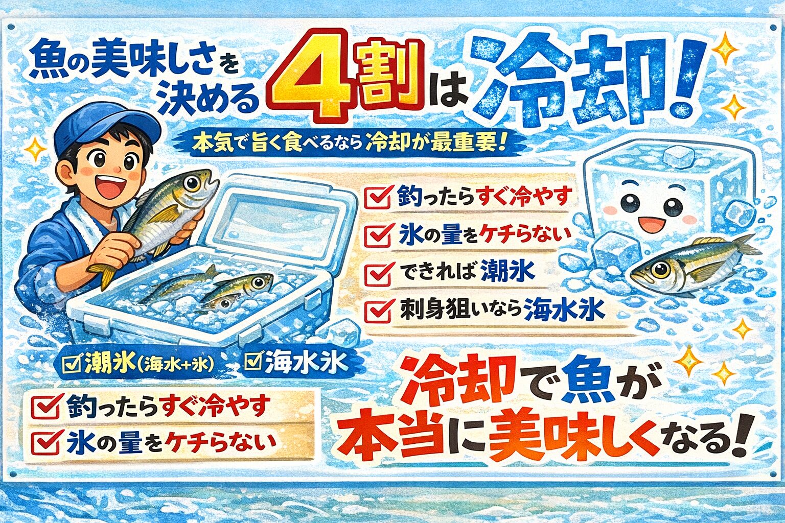魚の味の4割は冷却で決まる。本気で美味しく食べたいならまず 冷やし方を変えるべきです。釣太郎