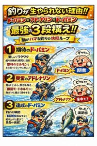 釣りは脳が認めた最高の娯楽。釣りは期待 → 興奮 → 達成。この完璧設計です。だから今日も、また海に立つ。釣太郎