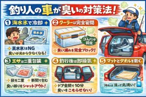 釣り人の車が臭う理由は「魚を釣るから」ではありません。処理 ・冷却・持ち帰り方 この積み重ね。釣太郎