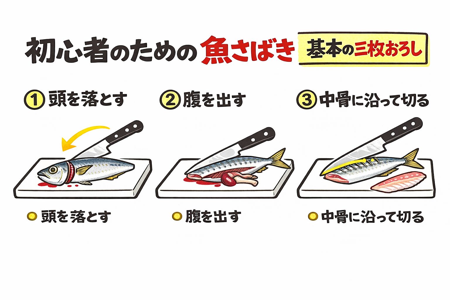 最初はアジが最適・切れる包丁が最優先・準備で8割決まる・失敗は当たり前・回数がすべて。釣太郎
