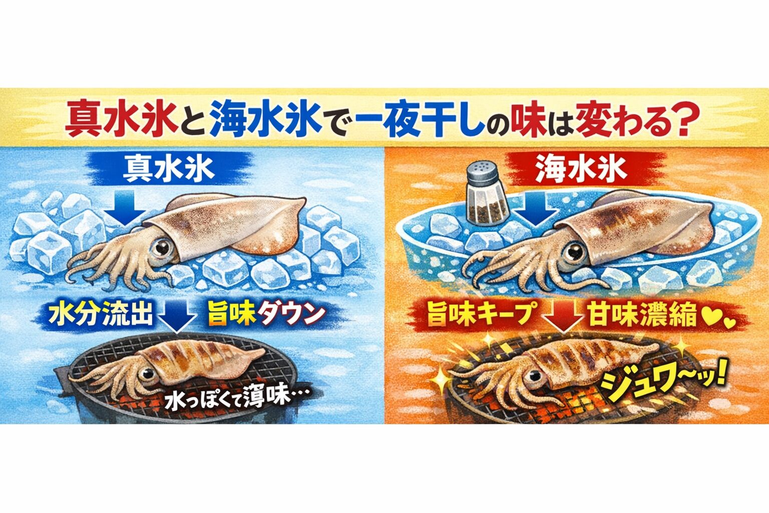 アオリイカの一夜干しを「本当に旨いもの」にしたいなら、冷やし方は海水氷一択。釣太郎