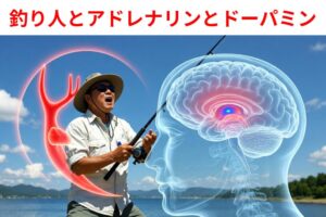 釣りでアドレナリンが分泌される場面は、アタリが来た瞬間、大物の引きとの格闘。ドーパミンは魚を釣り上げた瞬間、準備や計画の成功。釣太郎
