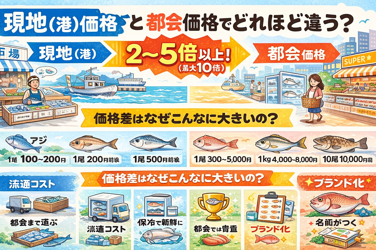 魚の価格差は偶然ではありません。現地と都会、それぞれの役割が価格に反映されています。知って食べる魚は、必ず一段美味しくなります。釣太郎