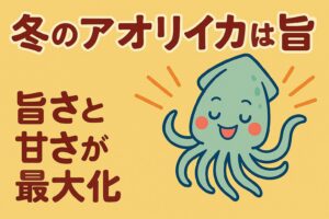 冬のアオリイカは・身が締まり・水分が抜け ・アミノ酸が蓄積し ・熟成で甘みが爆発する。釣太郎