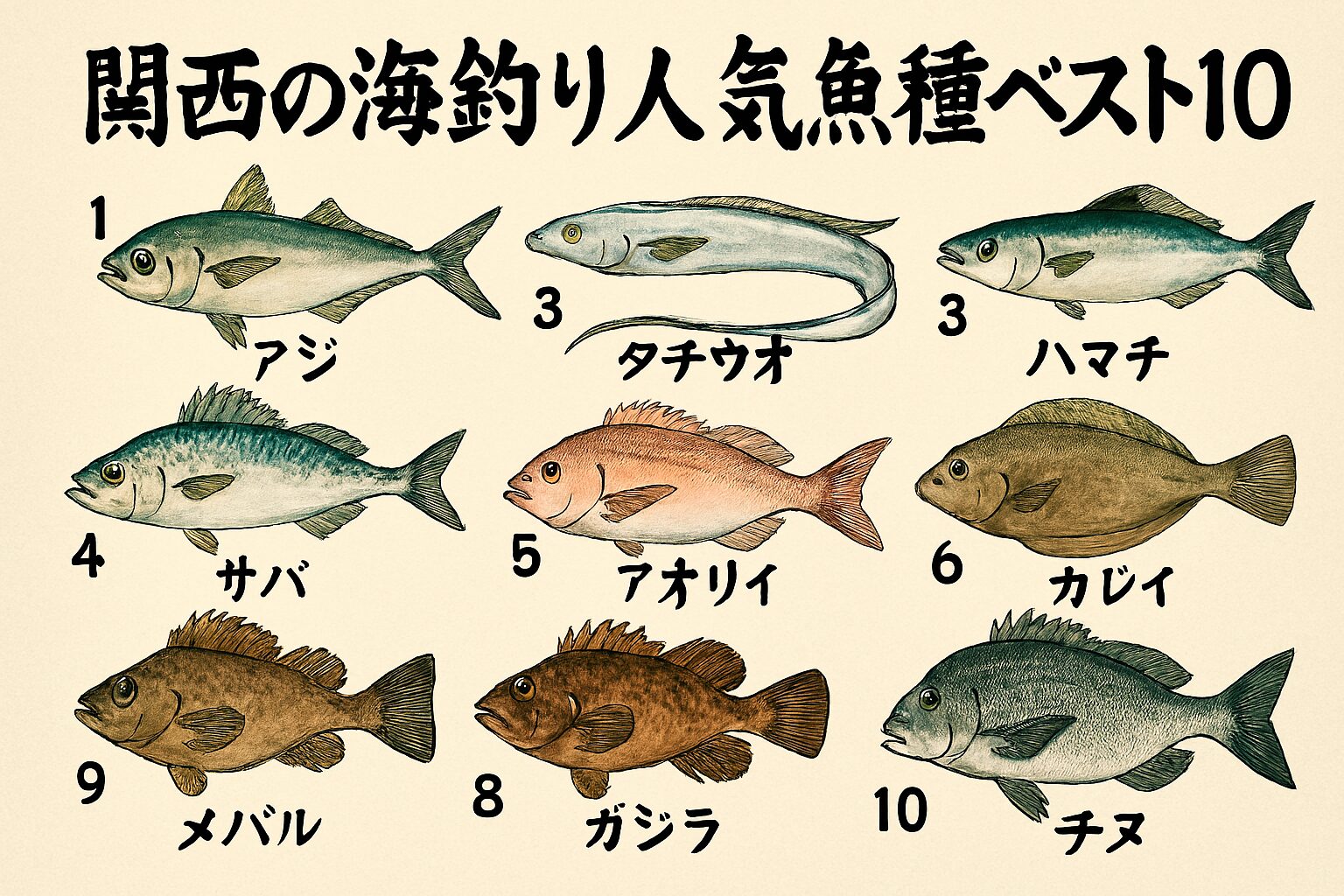 関西の海釣り人気魚種ベスト10｜初心者にもおすすめのターゲットと釣り方。釣太郎
