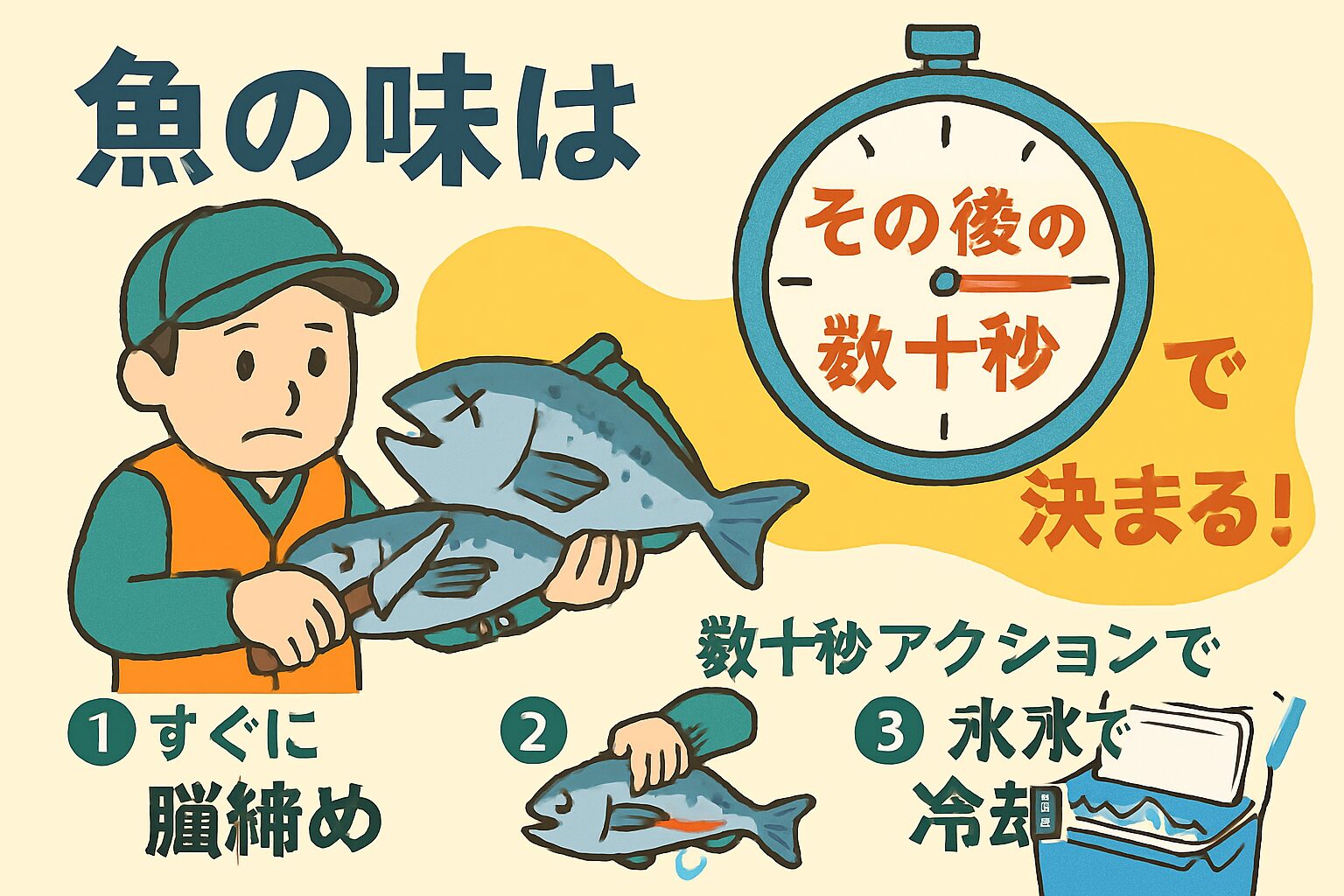 魚の味は釣った瞬間ではなく、その後の処理で決まるという事実。 この数十秒をどう使うかで、同じ魚でも全く異質なものとなる。釣太郎