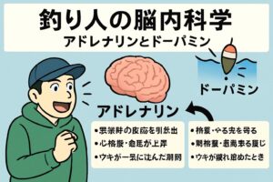 釣りの魅力は、魚が釣れることだけではありません。ウキが沈むまでの“過程”そのものが、脳にとってのご褒美なんです。釣太郎