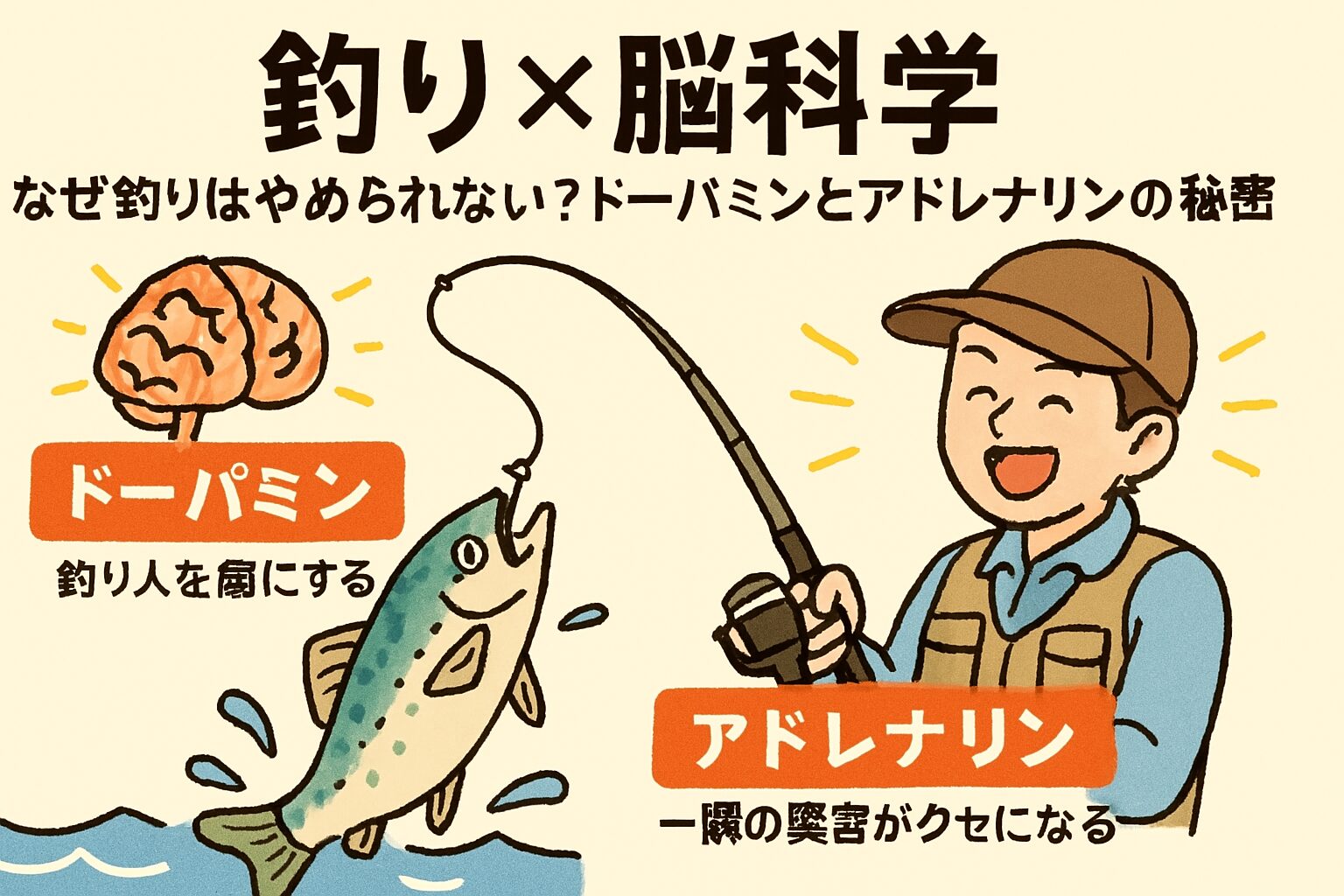 釣りは、ただ魚を釣るだけの行為ではありません。脳科学的にも「快感」と「興奮」を同時に味わえる、極めてユニークなレジャー。釣太郎