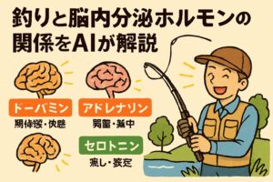 釣りは、科学的にも心と体に良い影響を与える趣味。自然の中で、静と動のリズムを感じながら、自分の脳と心を整える時間.釣太郎