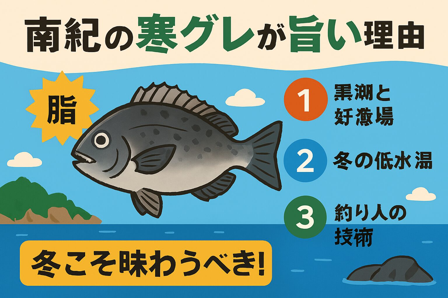【釣り人必見】南紀の寒グレが旨い3つの理由｜冬こそ味わうべき絶品メジナ。釣太郎