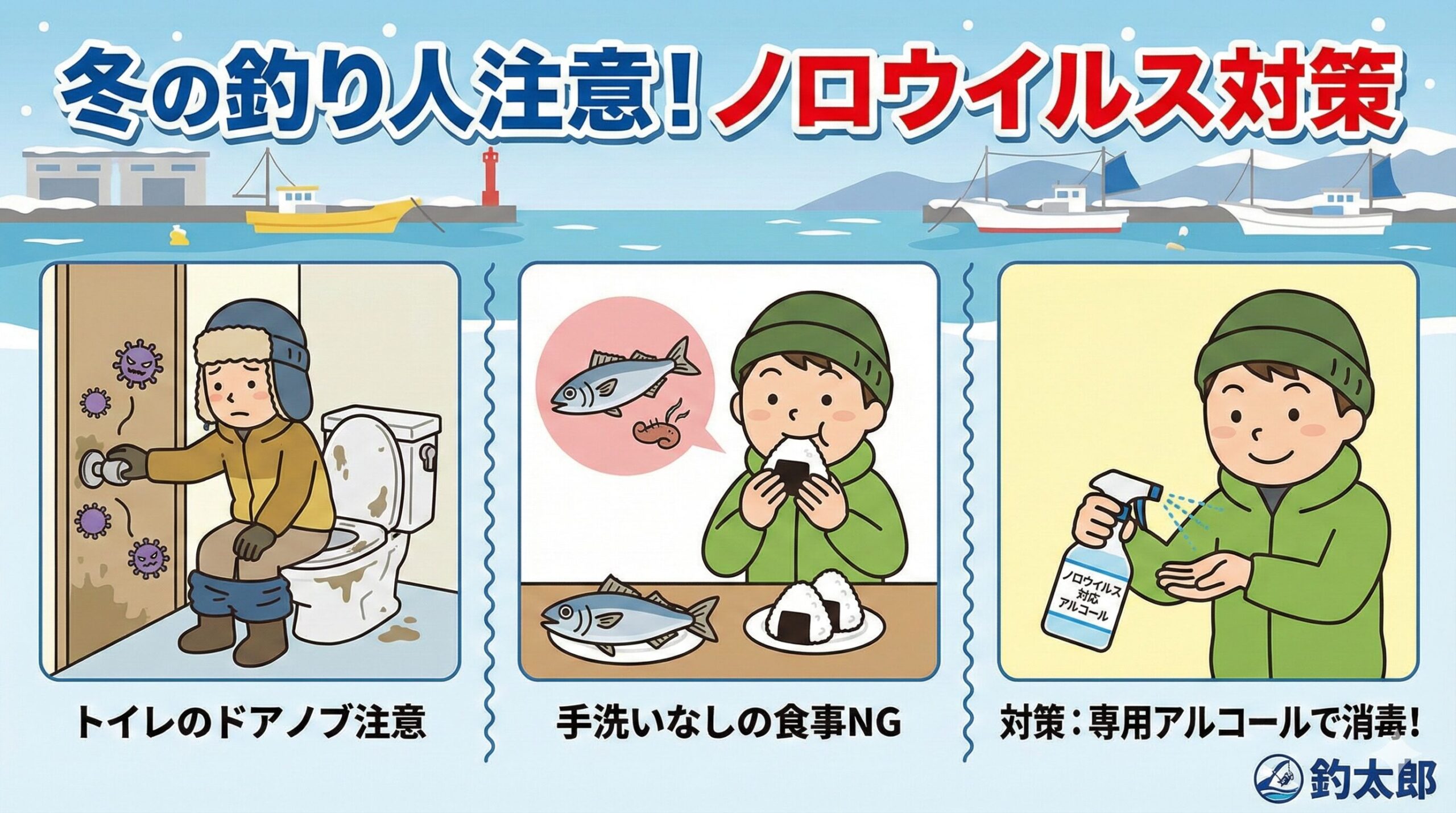 釣り人がノロウイルスに感染しやすい3つの理由。釣太郎