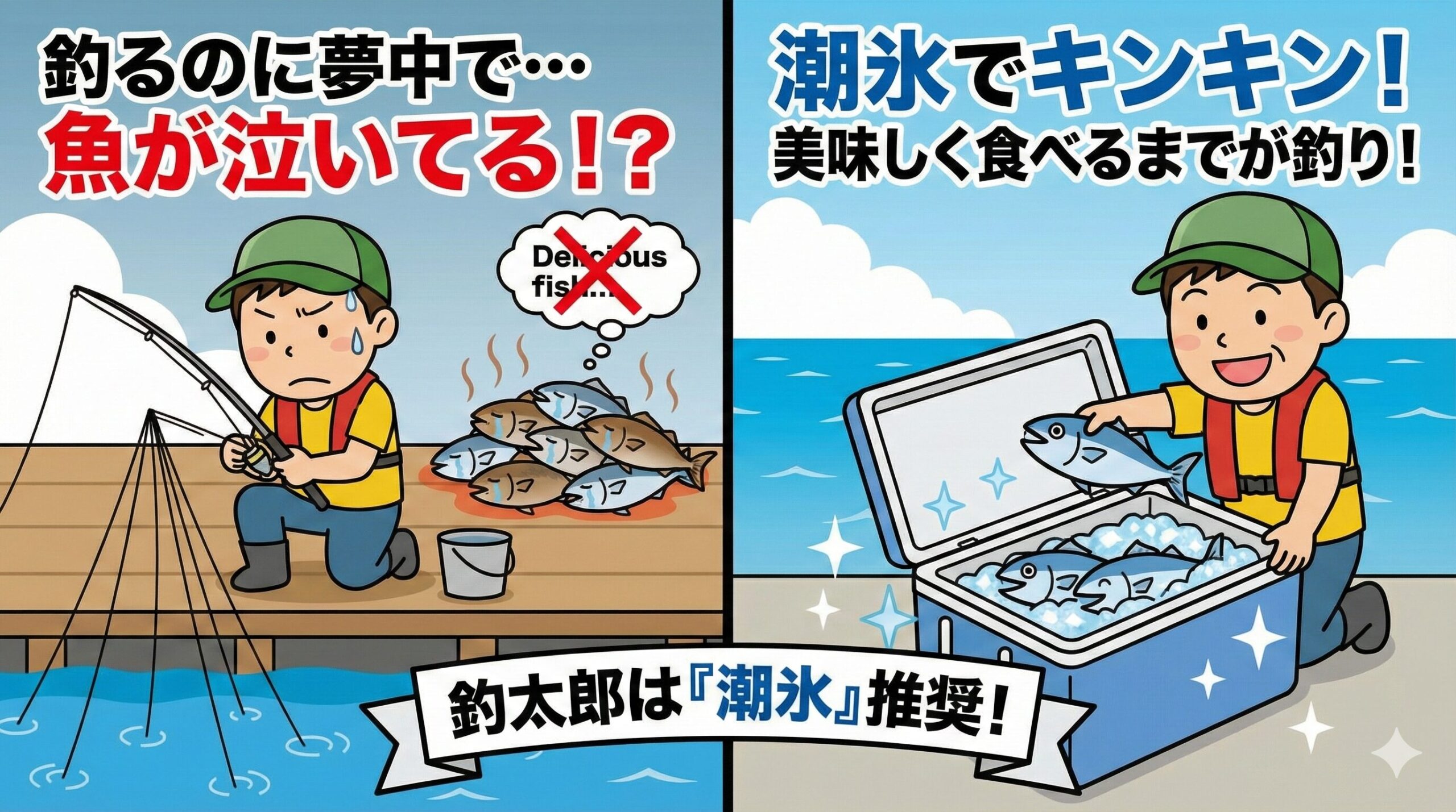 美味しい魚を食べたいなら、釣具にお金をかける前に、まず「氷」と「保冷」に気を使いましょう。釣太郎