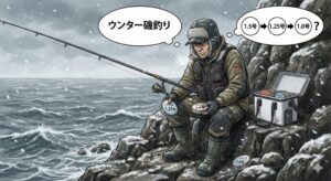 寒グレ釣り、ハリスを細くすると、サシエが自然に馴染み、当たり確率は劇的に向上する。釣太郎