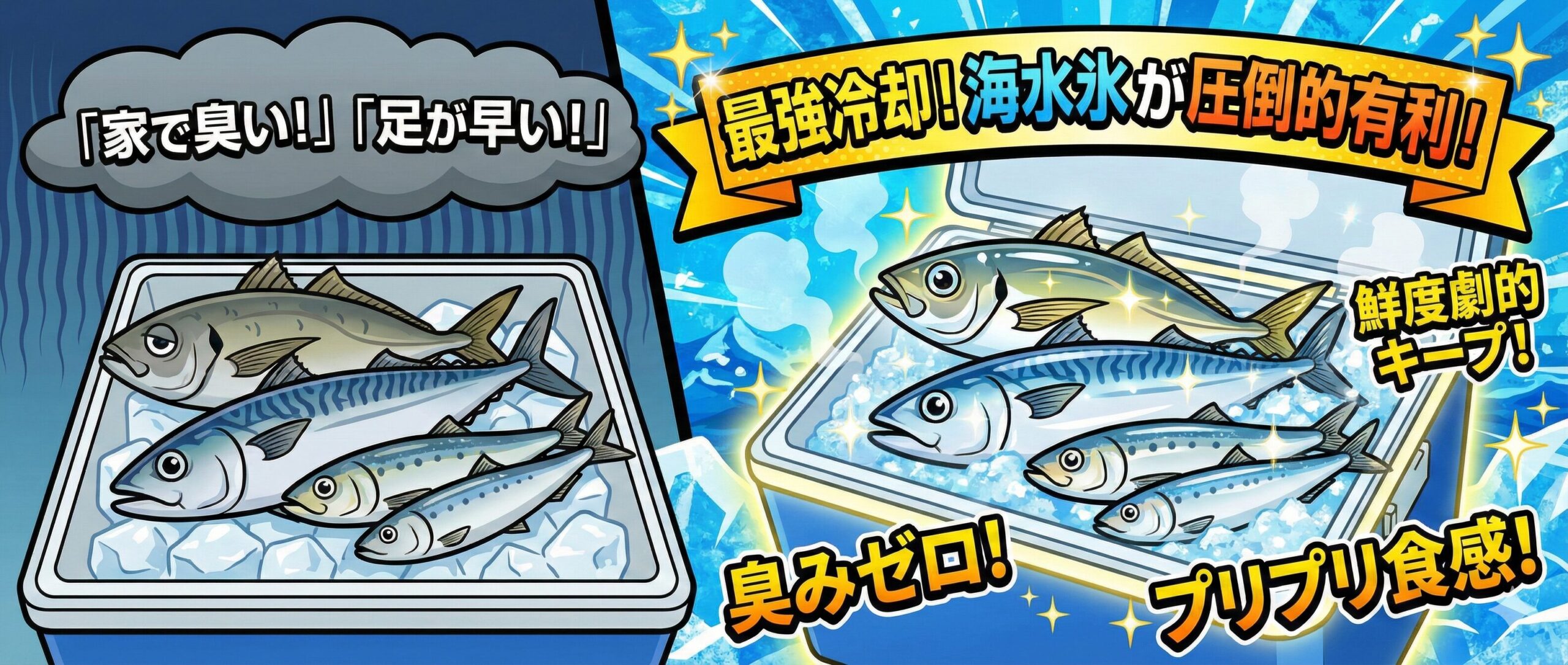 「アジは家で臭い」「サバは足が早い」は卒業！青物の鮮度を劇的に守る「海水氷」の絶対的優位性。釣太郎
