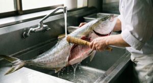 魚水洗いは「細菌」「酵素」「血液」「ぬめり」という、鮮度を落とす4大要因を取り除くための技術。釣太郎