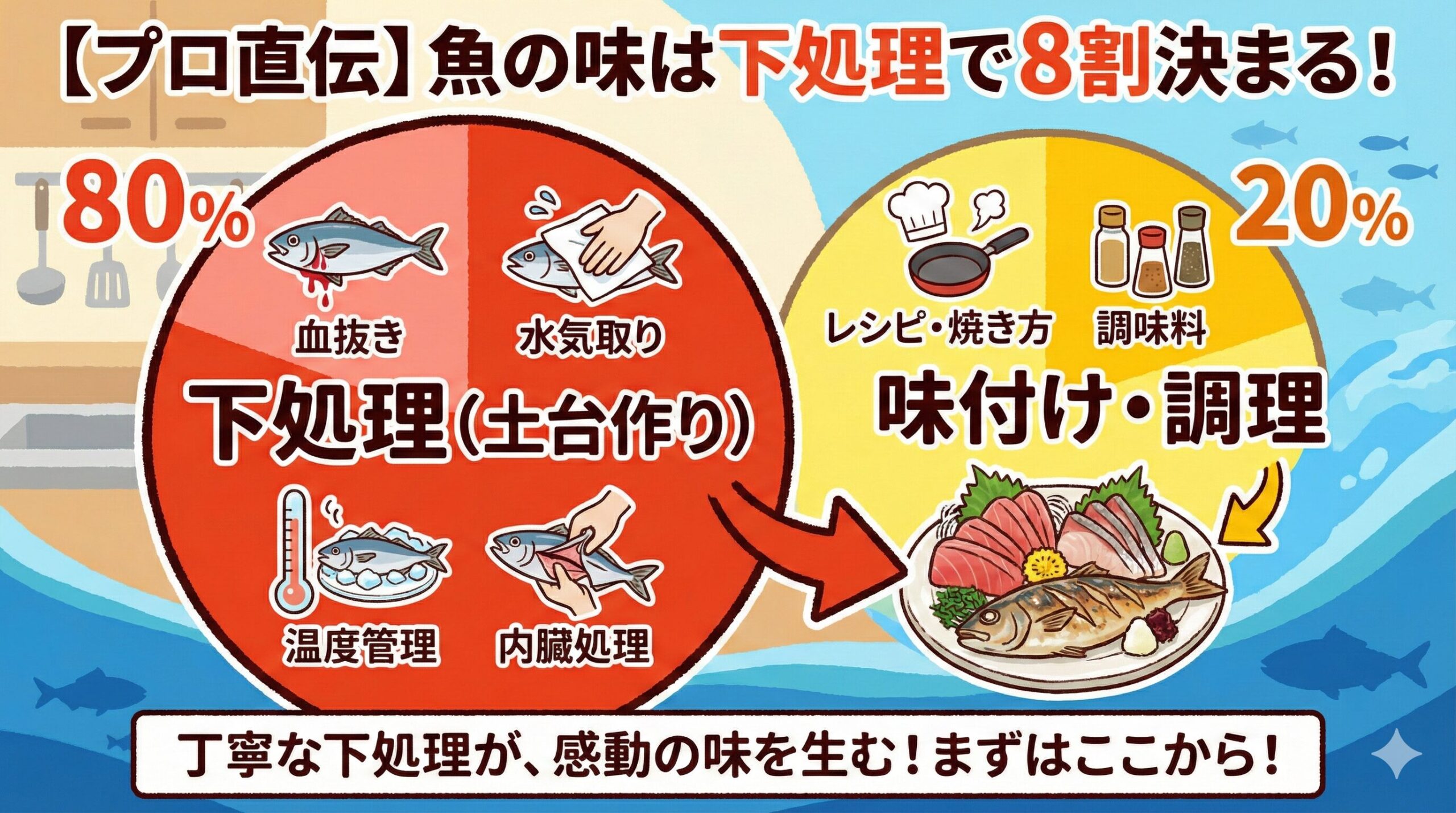 「魚の味は下処理で8割決まる」。釣太郎