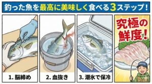 現場での処理、持ち帰り方、そして自宅での管理。 この工程ひとつで、魚の味は天と地ほど変わります。釣太郎