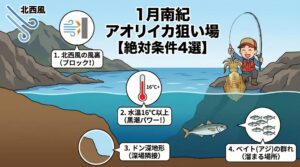 【南紀版】1月にアオリイカを釣るための「4つの絶対条件」。釣太郎