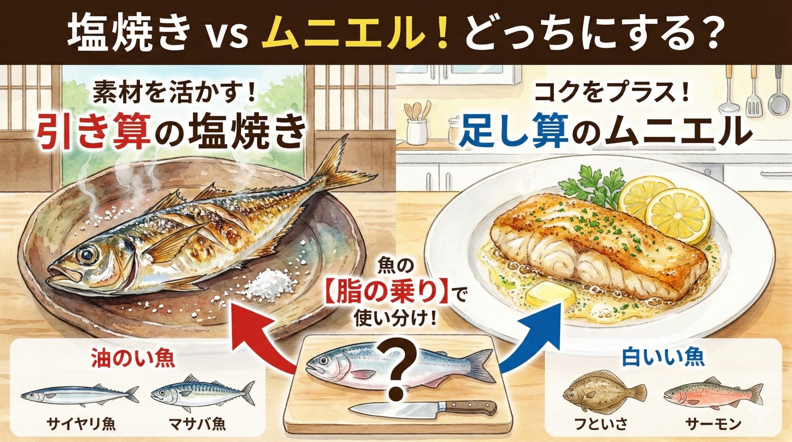 小麦粉でコーティングしてバターで焼くムニエルは、魚の水分を閉じ込め、コクをプラスする調理法です。釣太郎