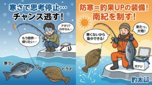 冬の釣りにおいて、**「防寒対策＝釣果アップの釣具」**と言っても過言ではありません。釣太郎