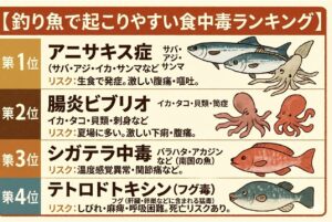 【釣り人必見】釣り魚で起こりやすい食中毒ランキングと予防法。釣太郎