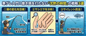 「撒き餌を打たない」＝「休憩」ではありません。 それは、次の一尾を釣るための「情報収集」と「場をリセットするという積極的な行動。寒グレ釣り。釣太郎