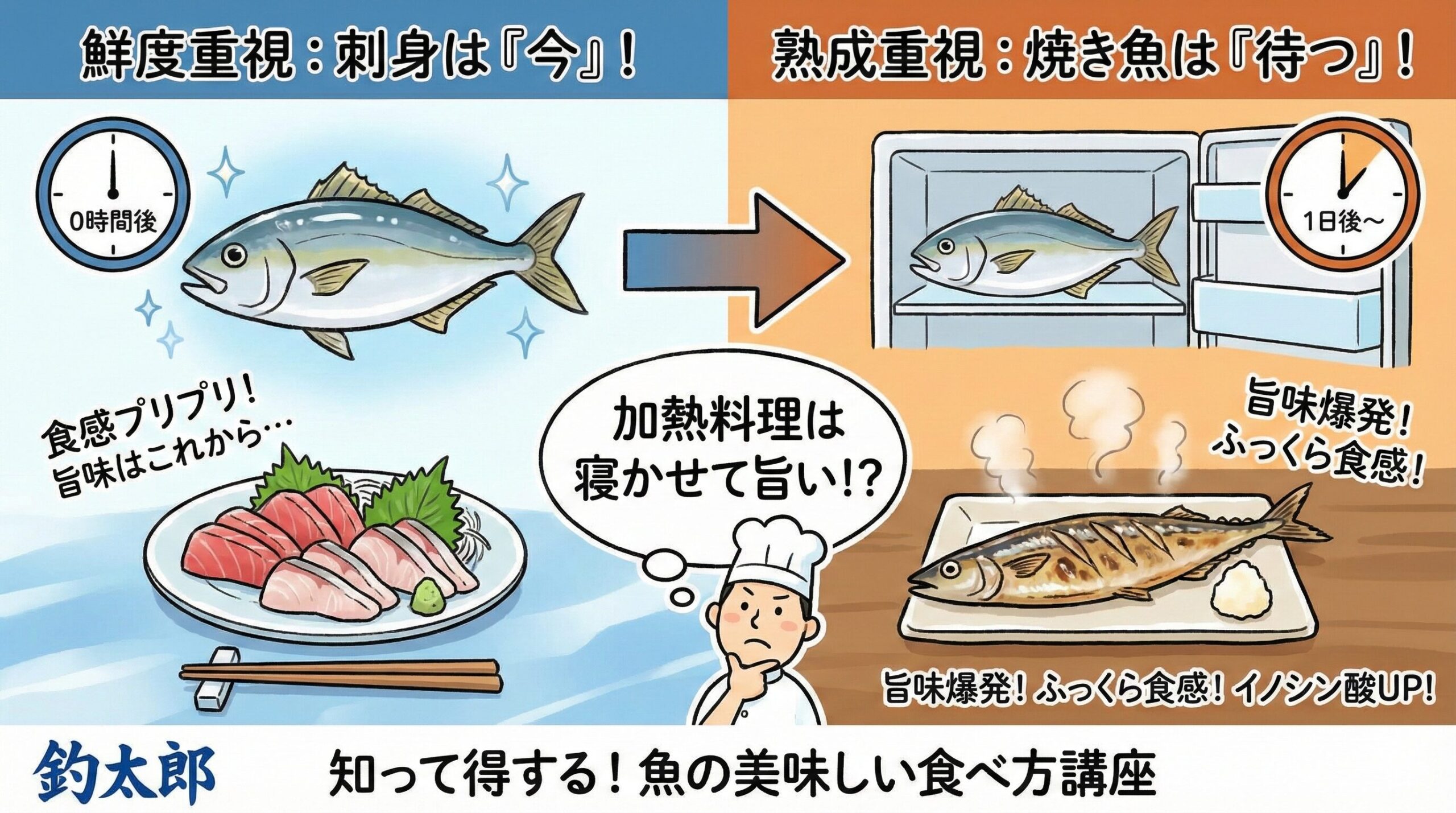 焼き魚は「寝かせて」待つべし。「新鮮な魚＝なんでも美味しい」というわけではありません。釣太郎