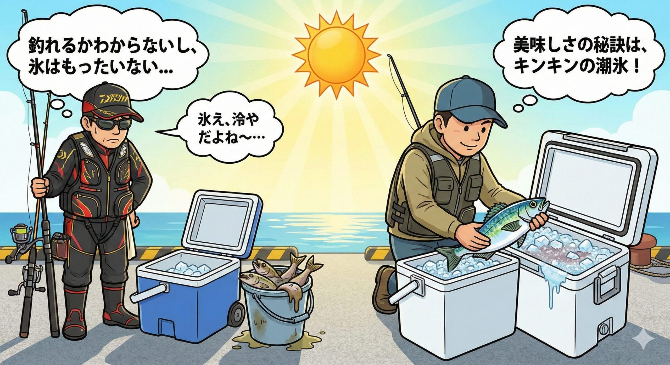 釣った魚を美味しく食べるために最も重要なことは、実は「締め方」よりも「冷却」です。釣太郎