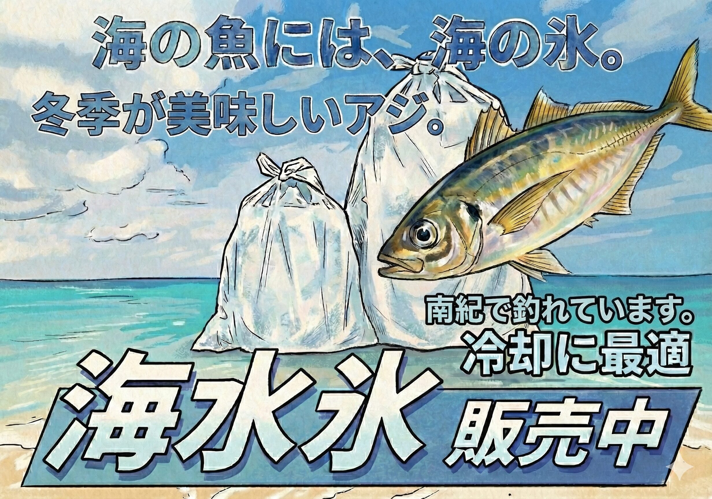 今、南紀の海には脂の乗った極上のアジが回遊しています。クーラーボックスには、普通の氷ではなく「海水氷」を用意してください。家に帰って刺身を食べた瞬間、その違いに感動するはず。釣太郎