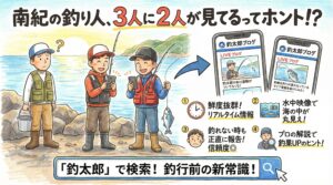 釣太郎ブログは、あなたの「専属ガイド」。南紀の海は広大で、状況は刻一刻と変化します。その変化を捉え、釣り人の皆様に「釣れるチャンス」を届けます