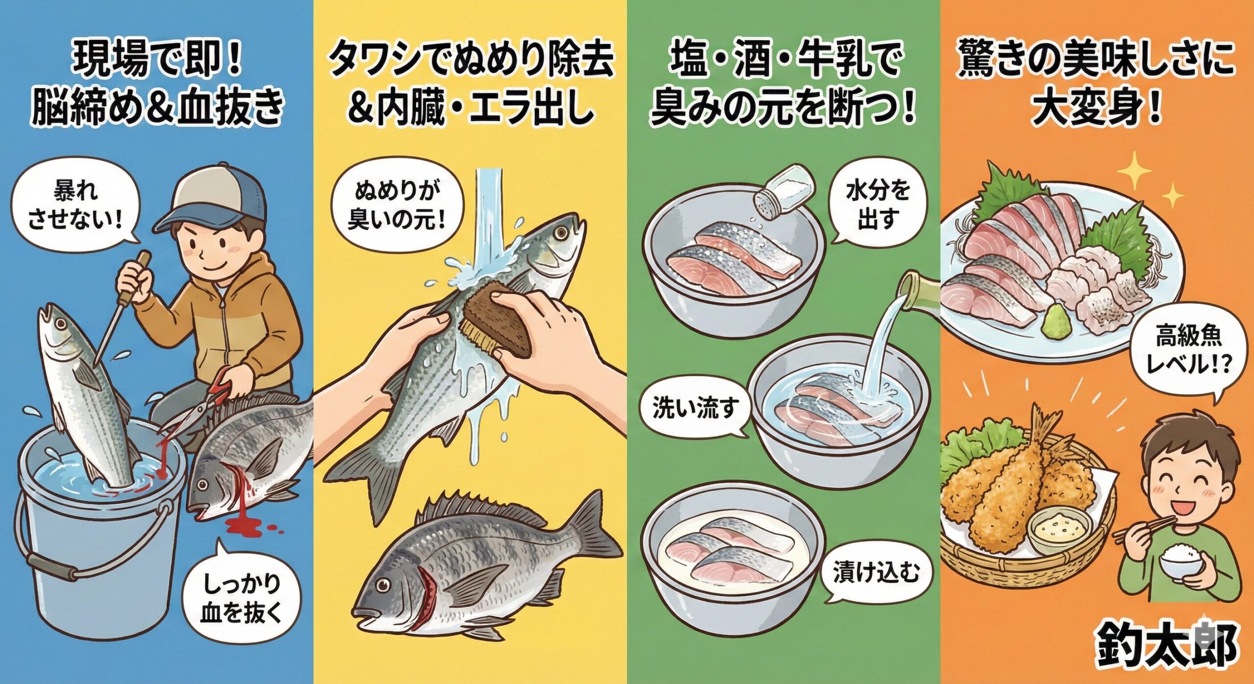 「ボラ＝臭い」「チヌ＝磯臭い」と決めつけるのはもったいない。 綺麗な海で釣れた魚を、正しく処理して料理すれば、それは立派なご馳走です。釣太郎