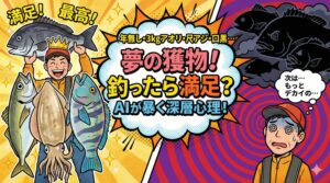 「釣れたら満足するのか？」という問いへの答えは、「一瞬だけ満足し、すぐにより深い渇きを覚える」です。 しかし、それこそが釣りの醍醐味。釣太郎
