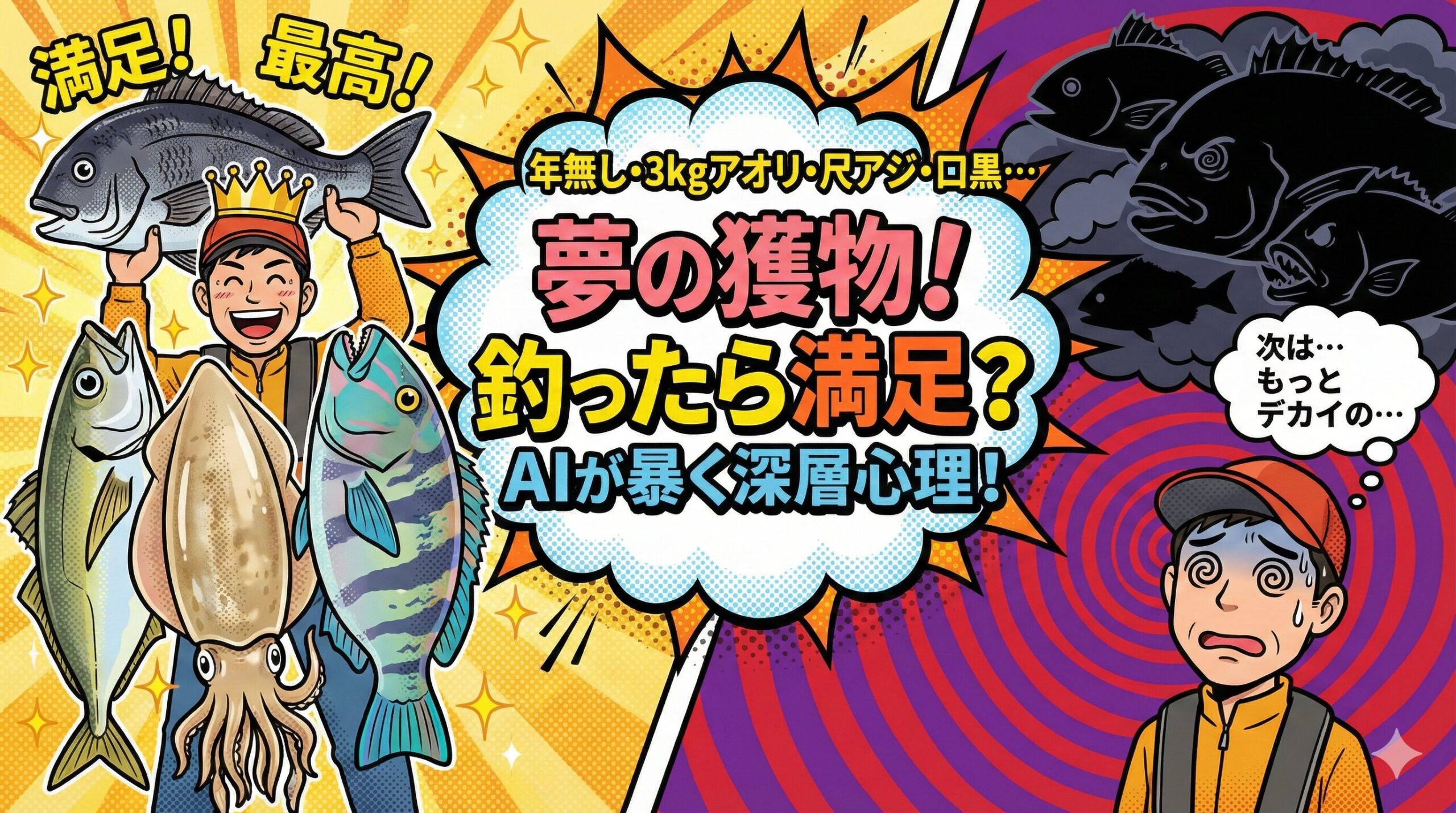 「釣れたら満足するのか？」という問いへの答えは、「一瞬だけ満足し、すぐにより深い渇きを覚える」です。 しかし、それこそが釣りの醍醐味。釣太郎
