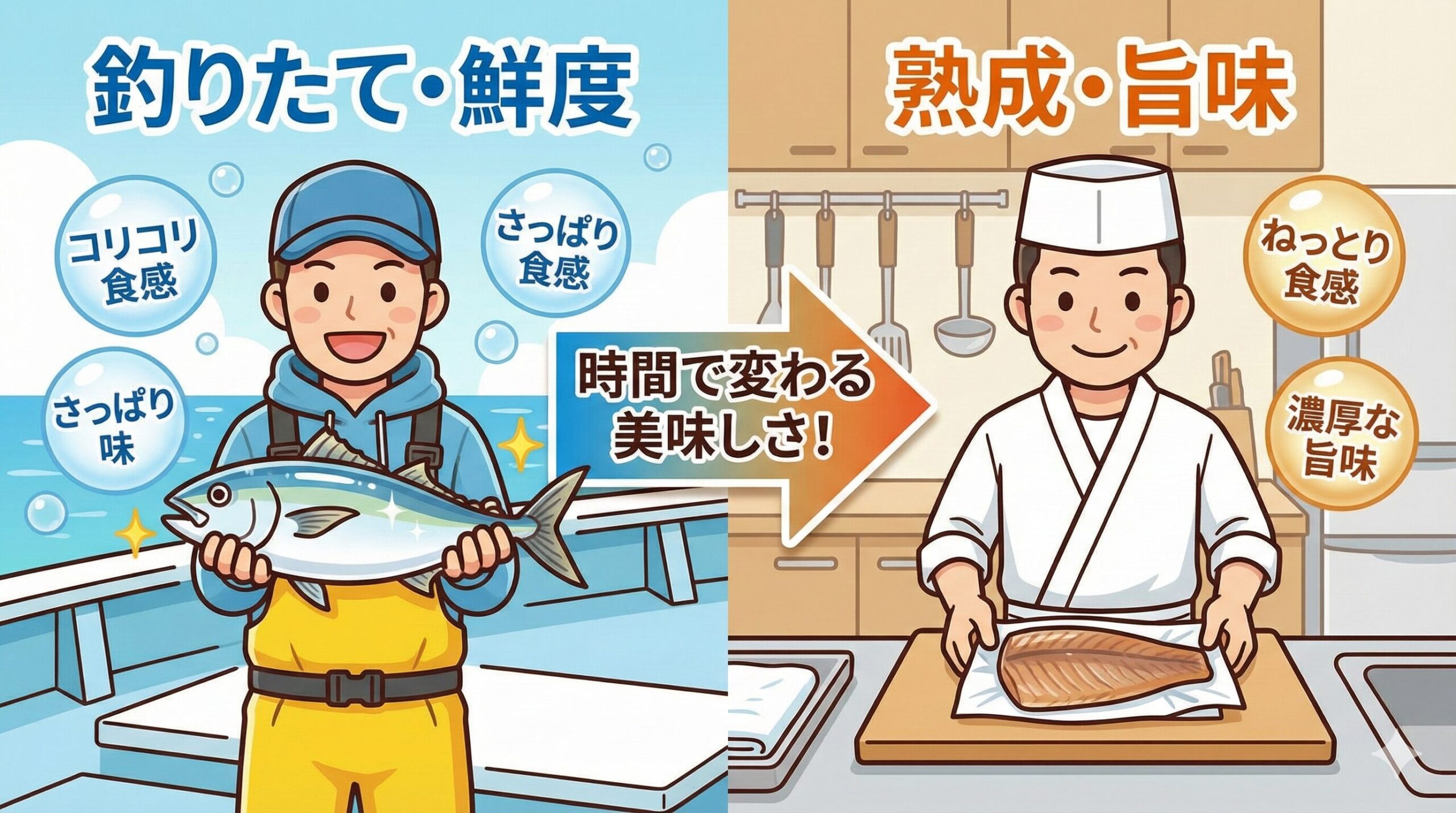 魚は新鮮な方が美味しい？」という問いへの答えは、「新鮮な魚は食感が最高、熟成した魚は旨味が最強」釣太郎