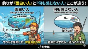 釣りを面白いと感じる人とそうでない人の違いは、「忍耐力」ではなく、「想像力」と「攻略心」の差。釣太郎