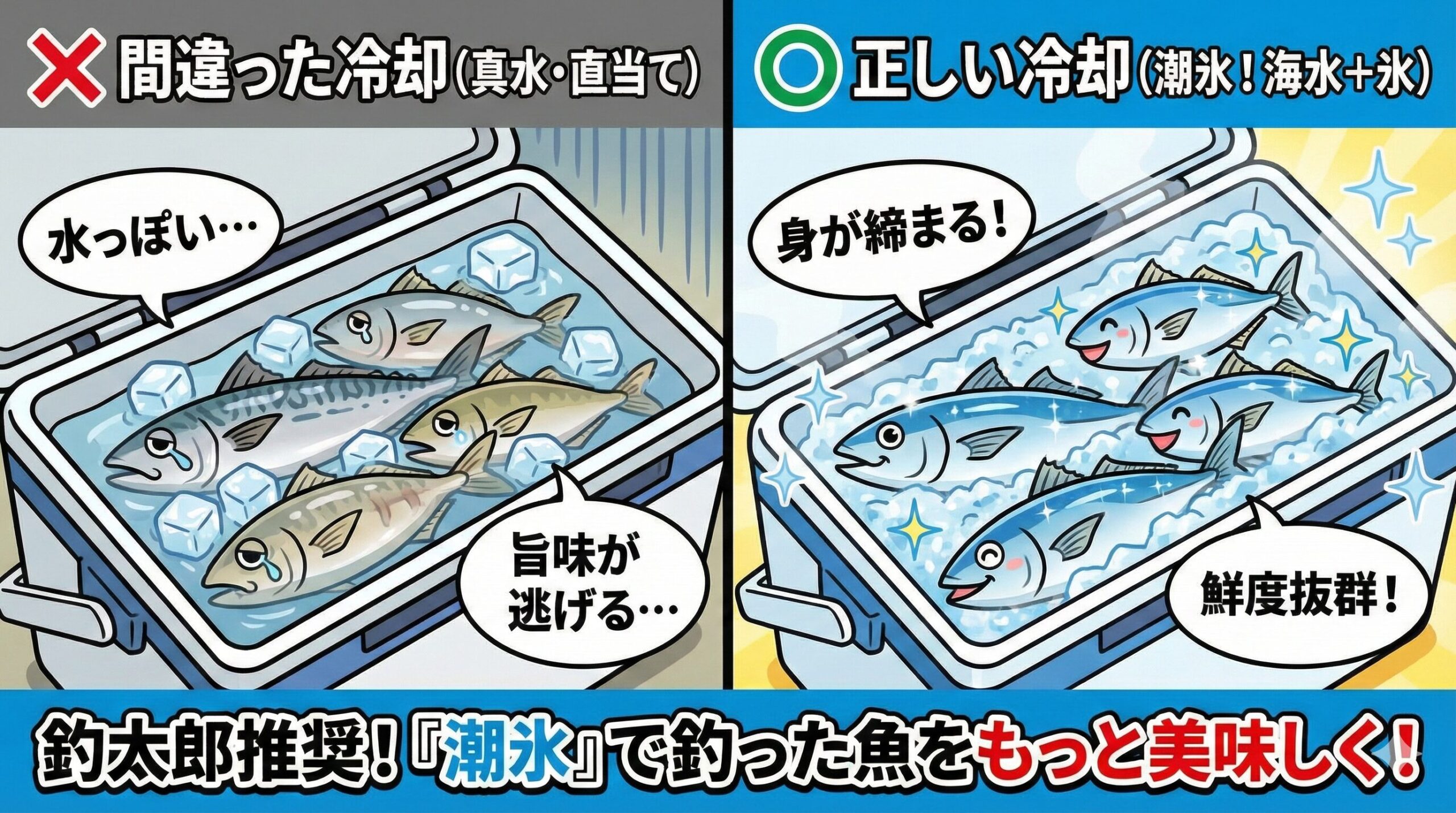釣り魚「真水は敵、海水は味方」。 この言葉を覚えておくだけで、持ち帰った魚の味は劇的に変わります。釣太郎