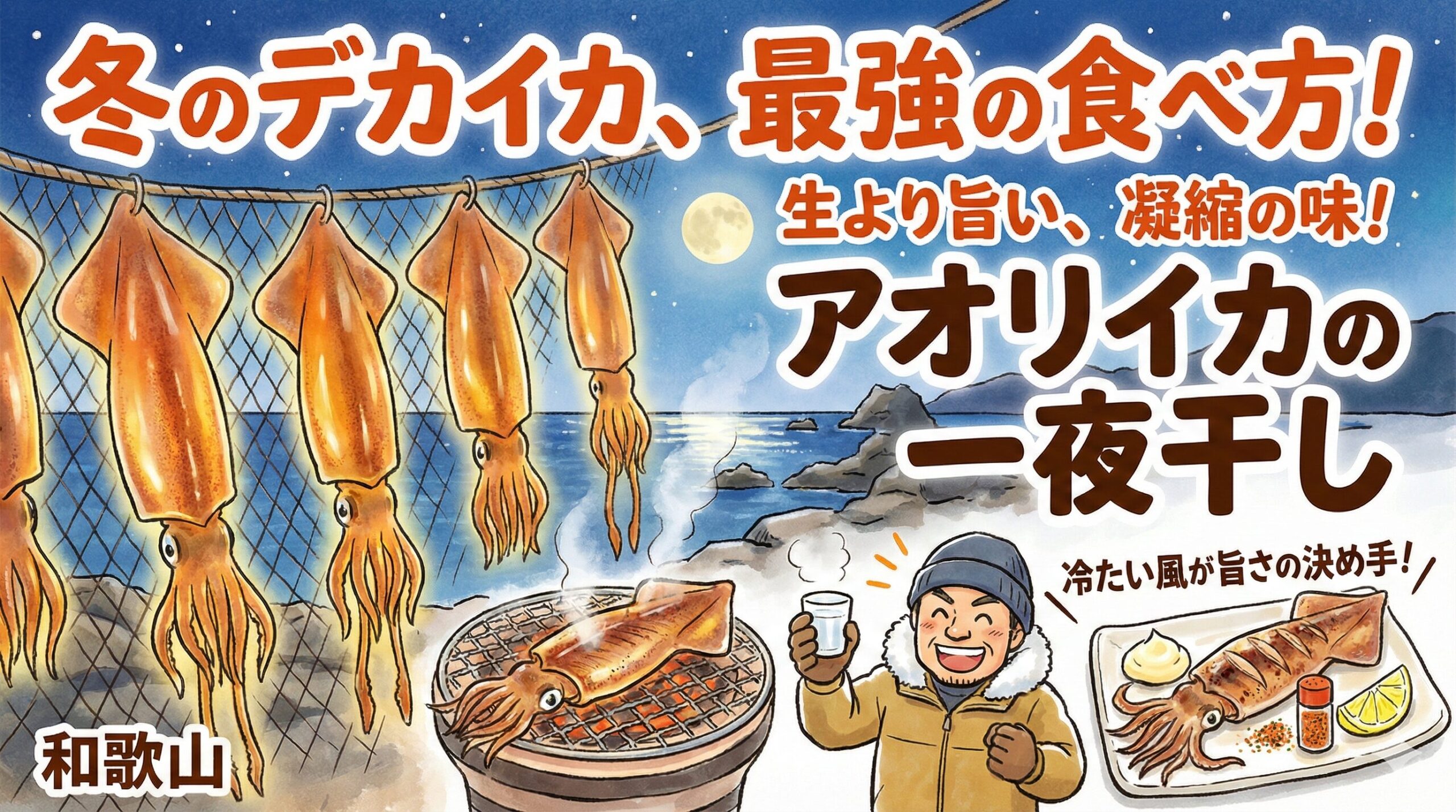 【冬の釣果料理】アオリイカは刺身より「一夜干し」が最強！生より旨くなる科学的な理由。釣太郎