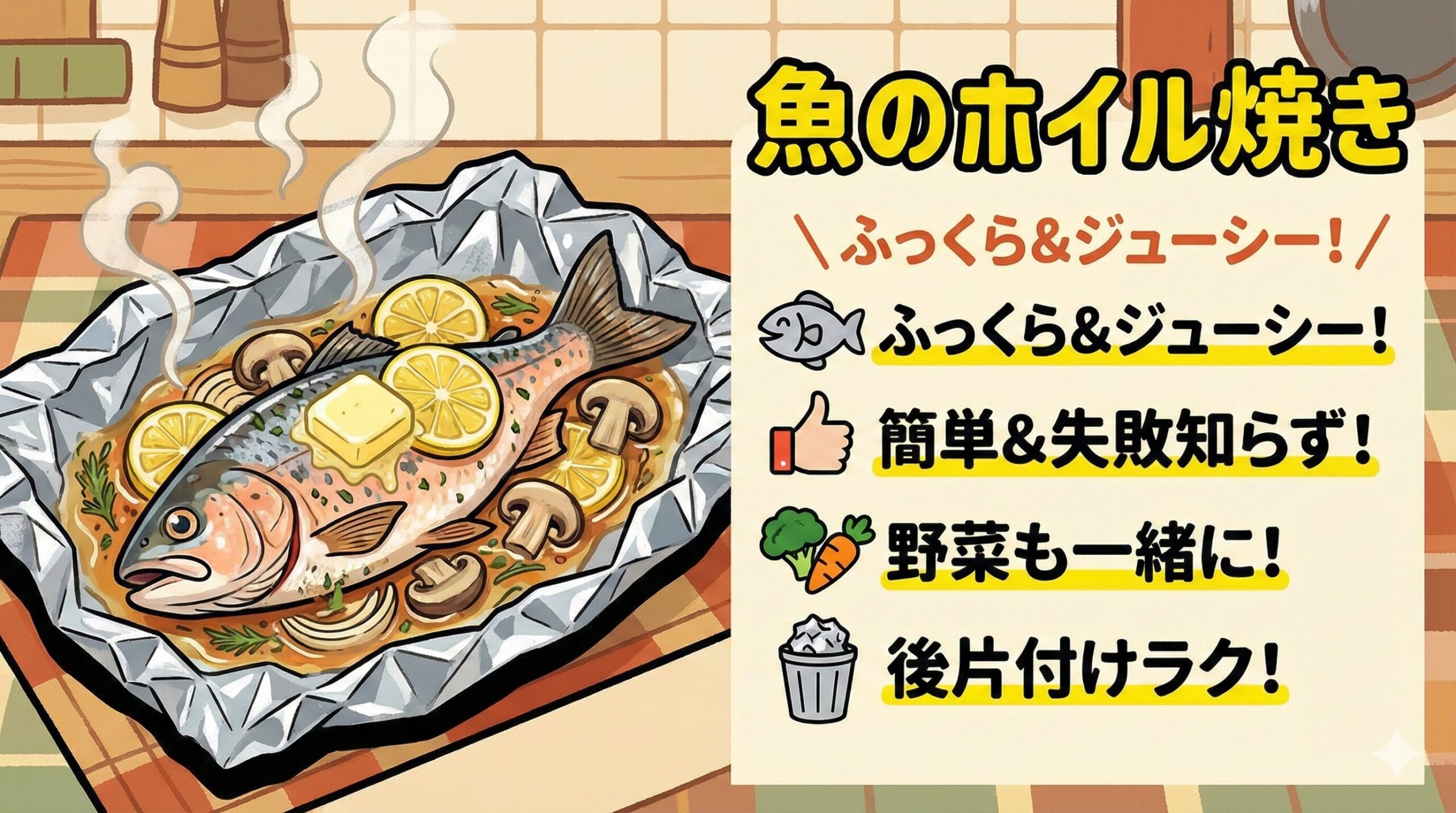 魚のホイル焼きは、 旨味・香り・栄養を最大限に引き出す、科学的に理にかなった調理法です。釣太郎