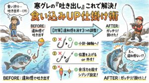 寒グレ攻略は「引き算」の釣りです。 針を軽くし、重りを減らし、浮力を削る。釣太郎