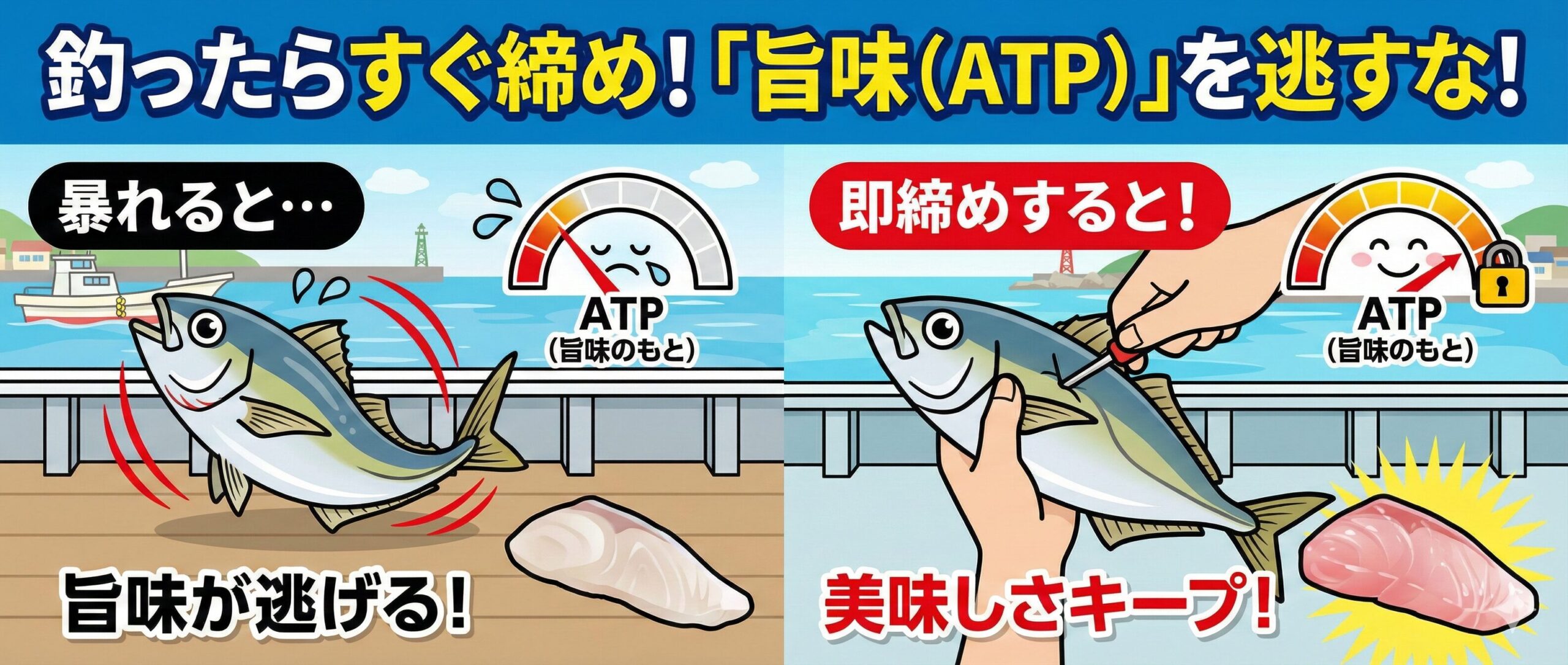 釣った魚が暴れると「マズくなる」は本当？体内でおきている「ATP消失」と「旨味」の科学。釣太郎