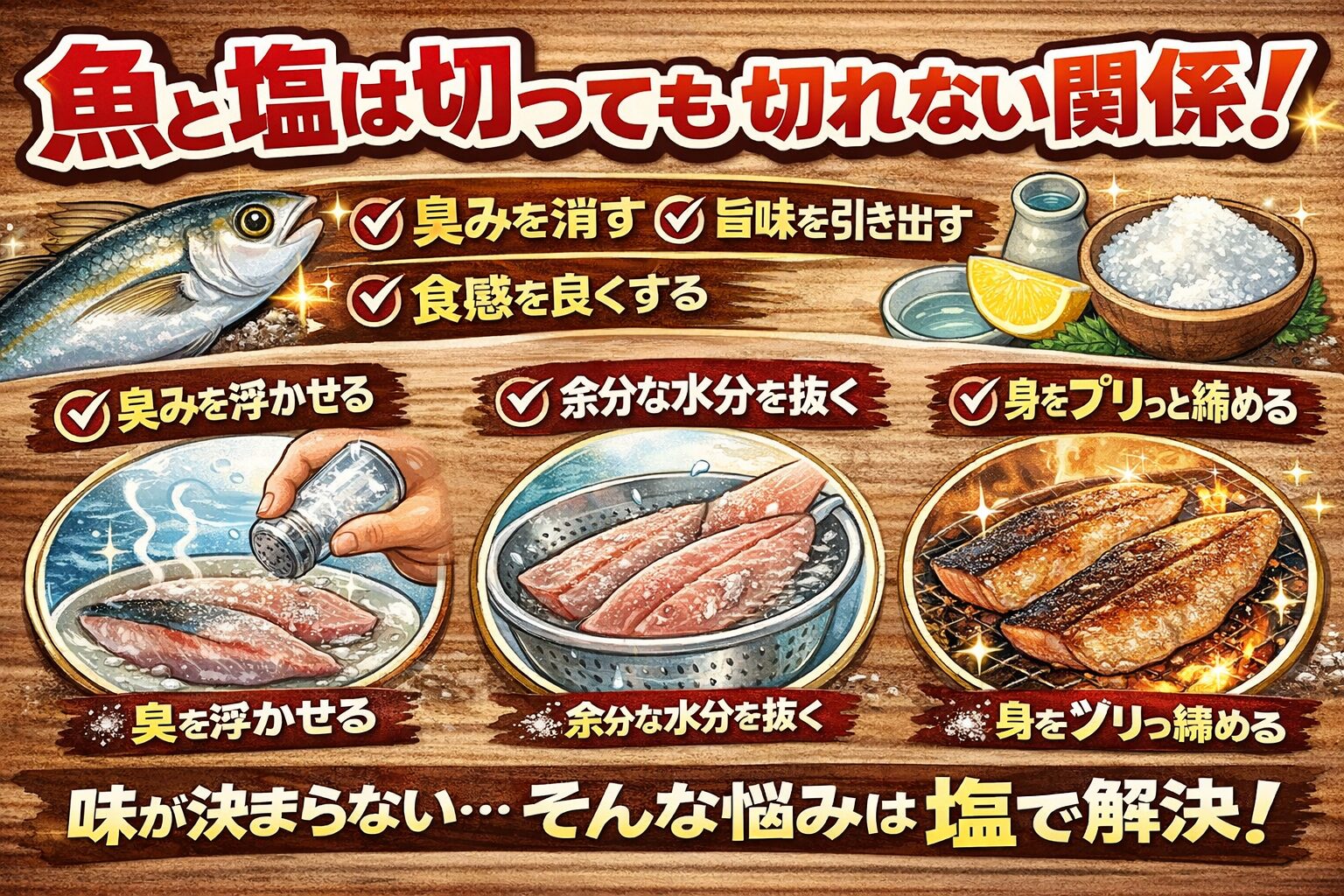 魚にとって塩は・調味料ではなく・下処理の要。塩の役割を理解すれば、魚は必ず美味しくなります。釣太郎